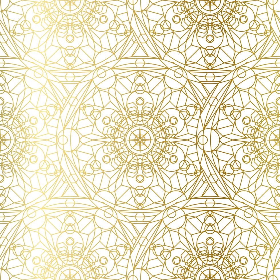 Gold Luxus Kunst Mandala Boho nahtloses Muster vektor