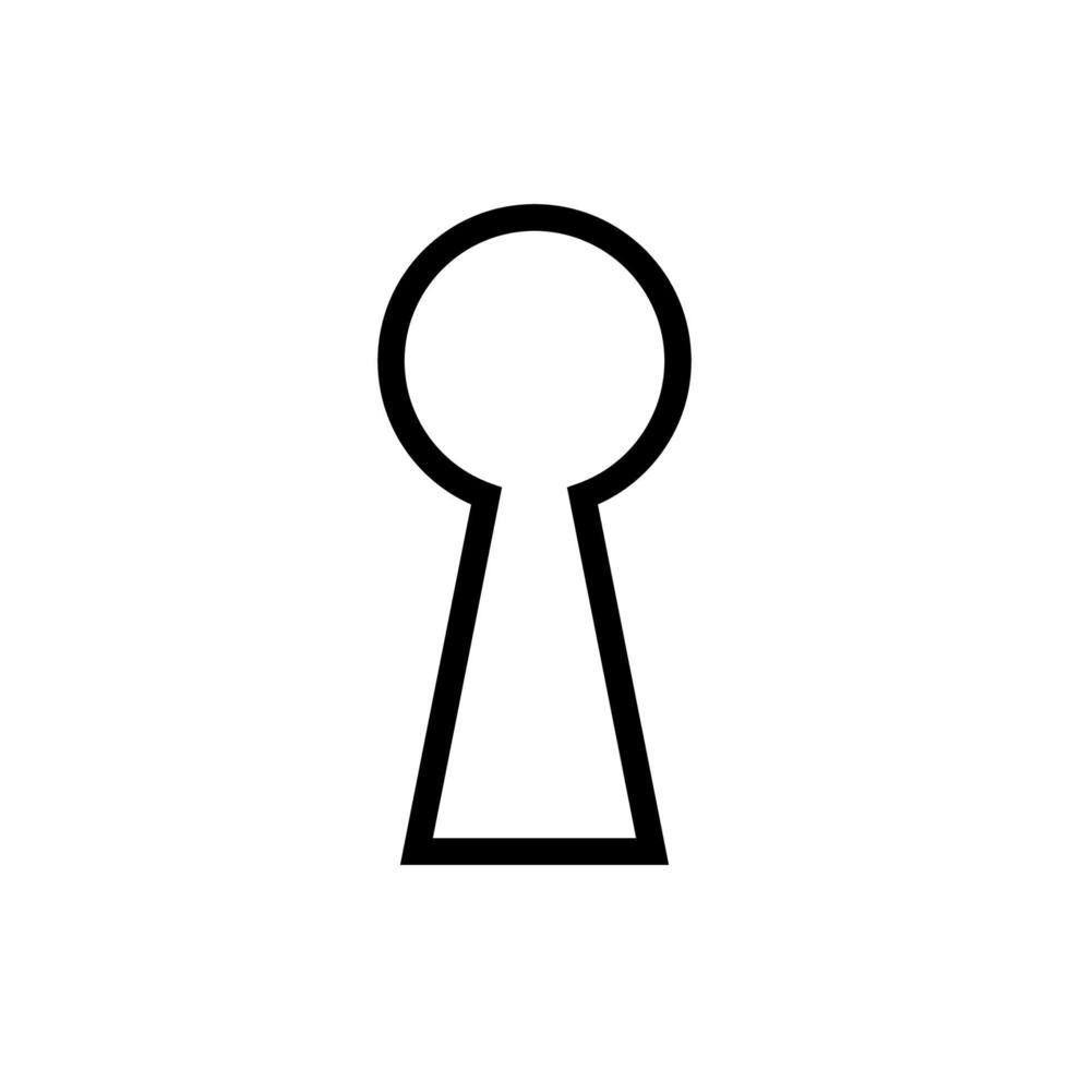 Liniensymbol-Design für Schlüsselloch-Symbol, flache Schlüsselloch-Illustration vektor