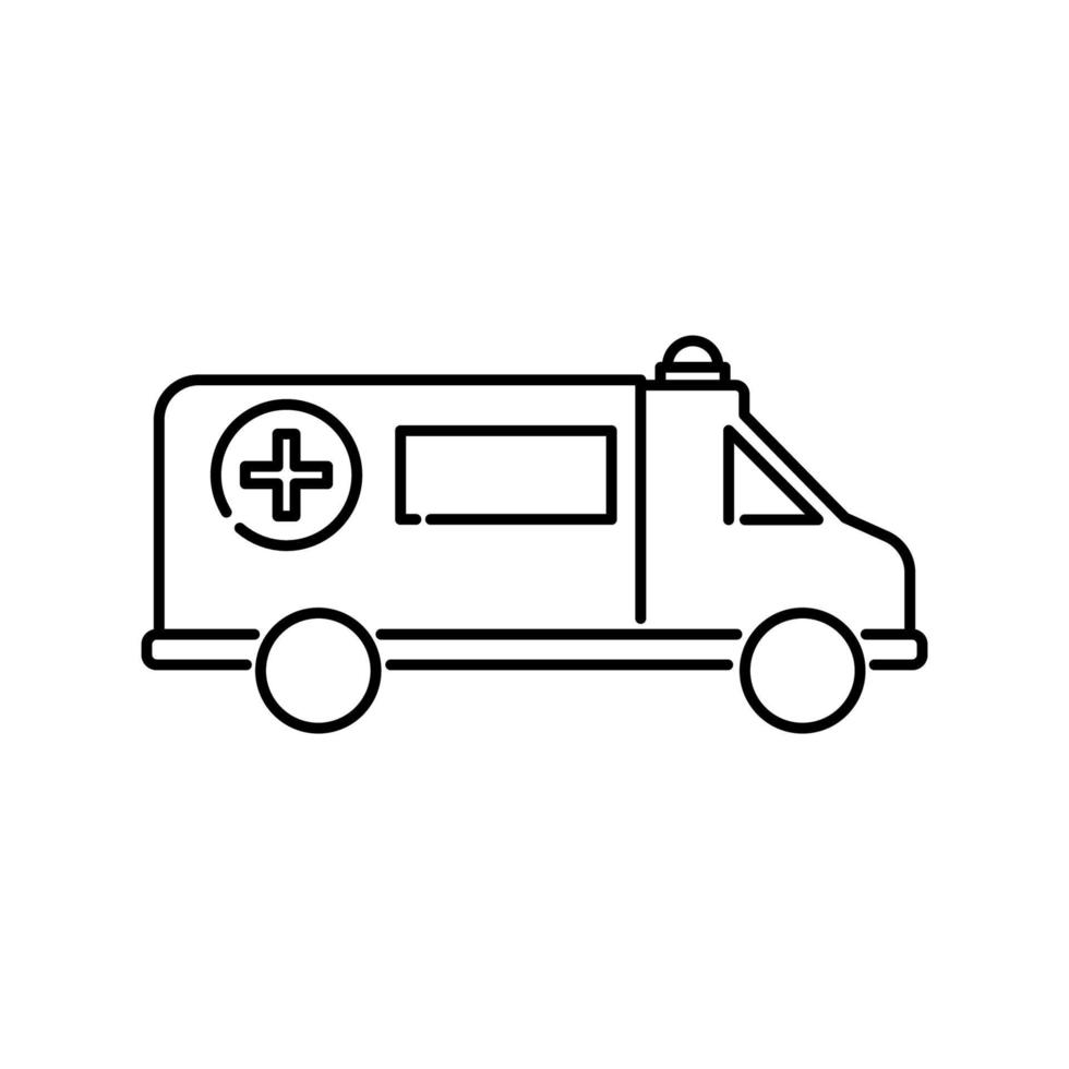 ambulanslinjeikon, enkel ambulansillustration vektor