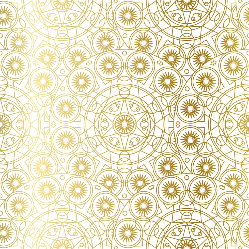 Gold Luxus Kunst Mandala Boho nahtloses Muster vektor