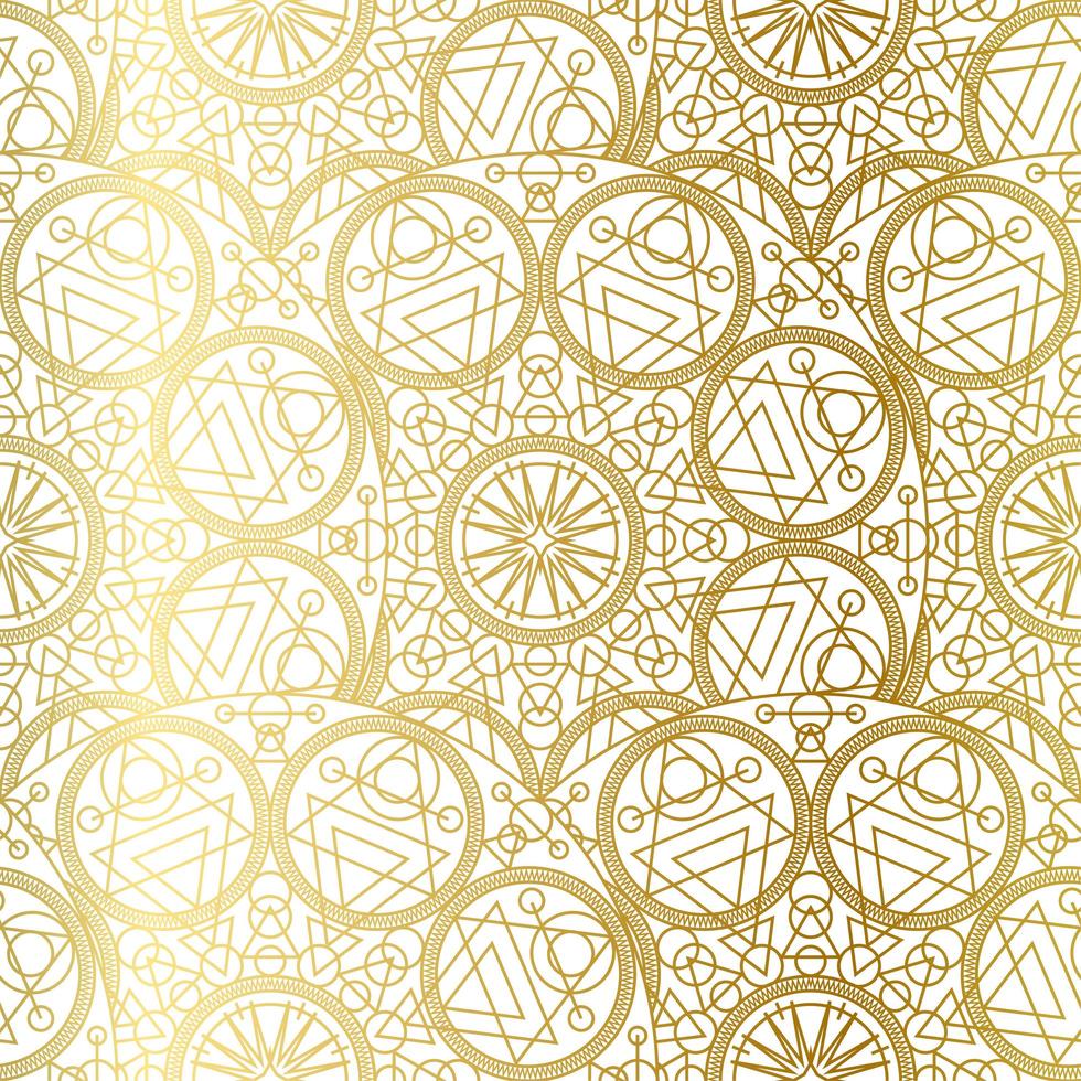 Gold Luxus Kunst Mandala Boho nahtloses Muster vektor