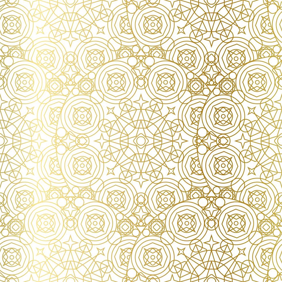 Gold Luxus Kunst Mandala Boho nahtloses Muster vektor