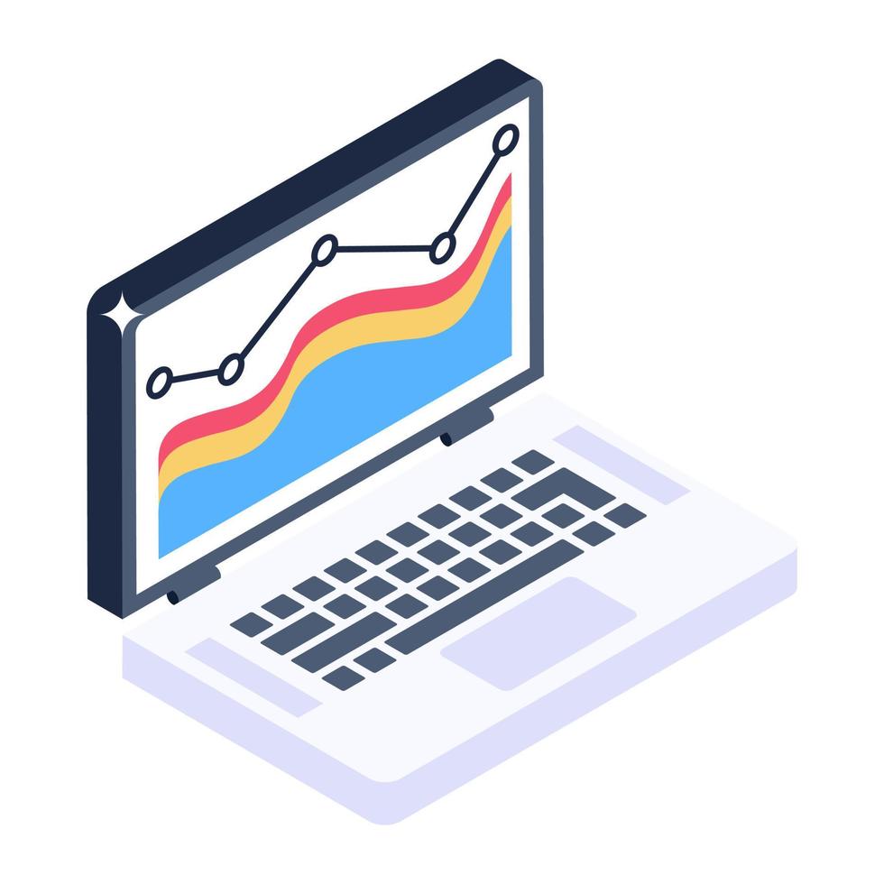 en vektor av onlineanalys med polylinjediagram, redigerbar ikon