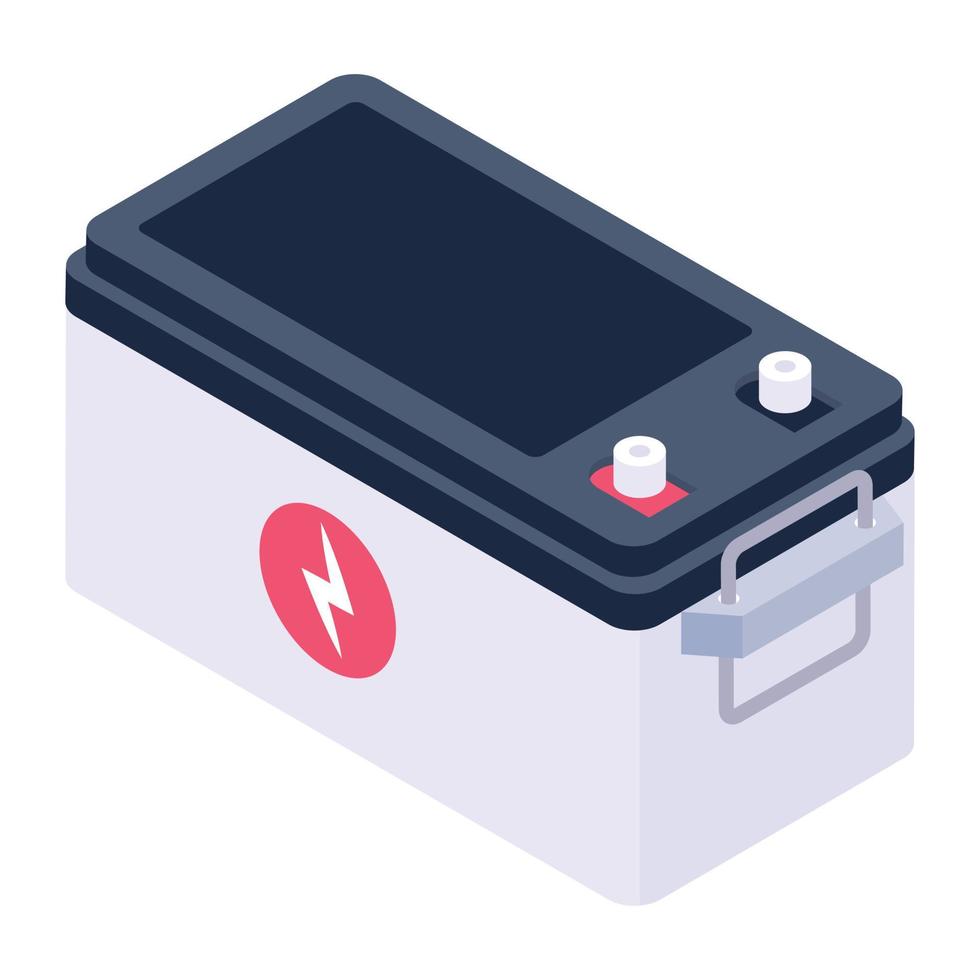 isometrisk ikon av makt batteri vektor