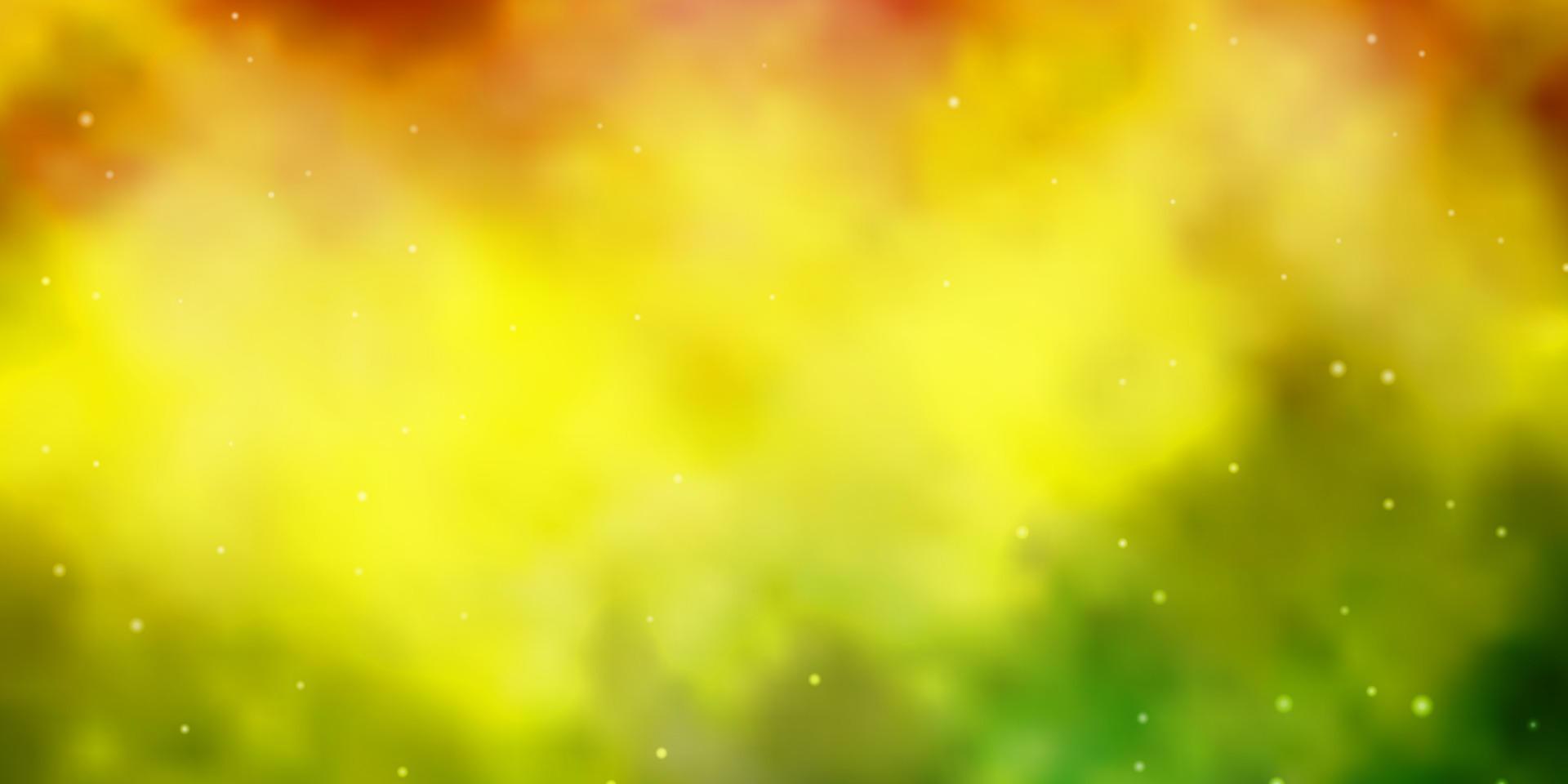 hellgrüne, gelbe Vektorschablone mit Neonsternen. vektor