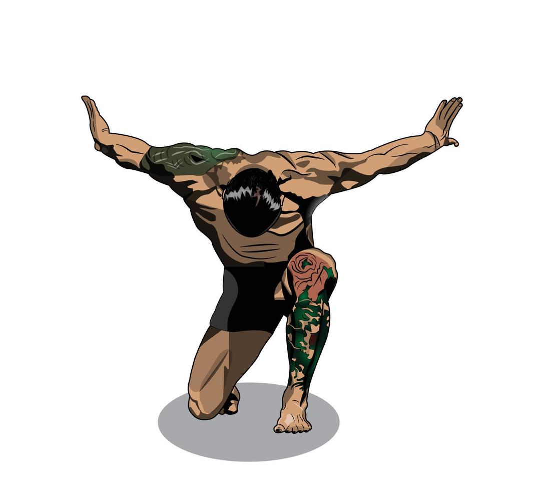 body builder vektor, kan användas som ikon, logotyp och t-shirt design vektor