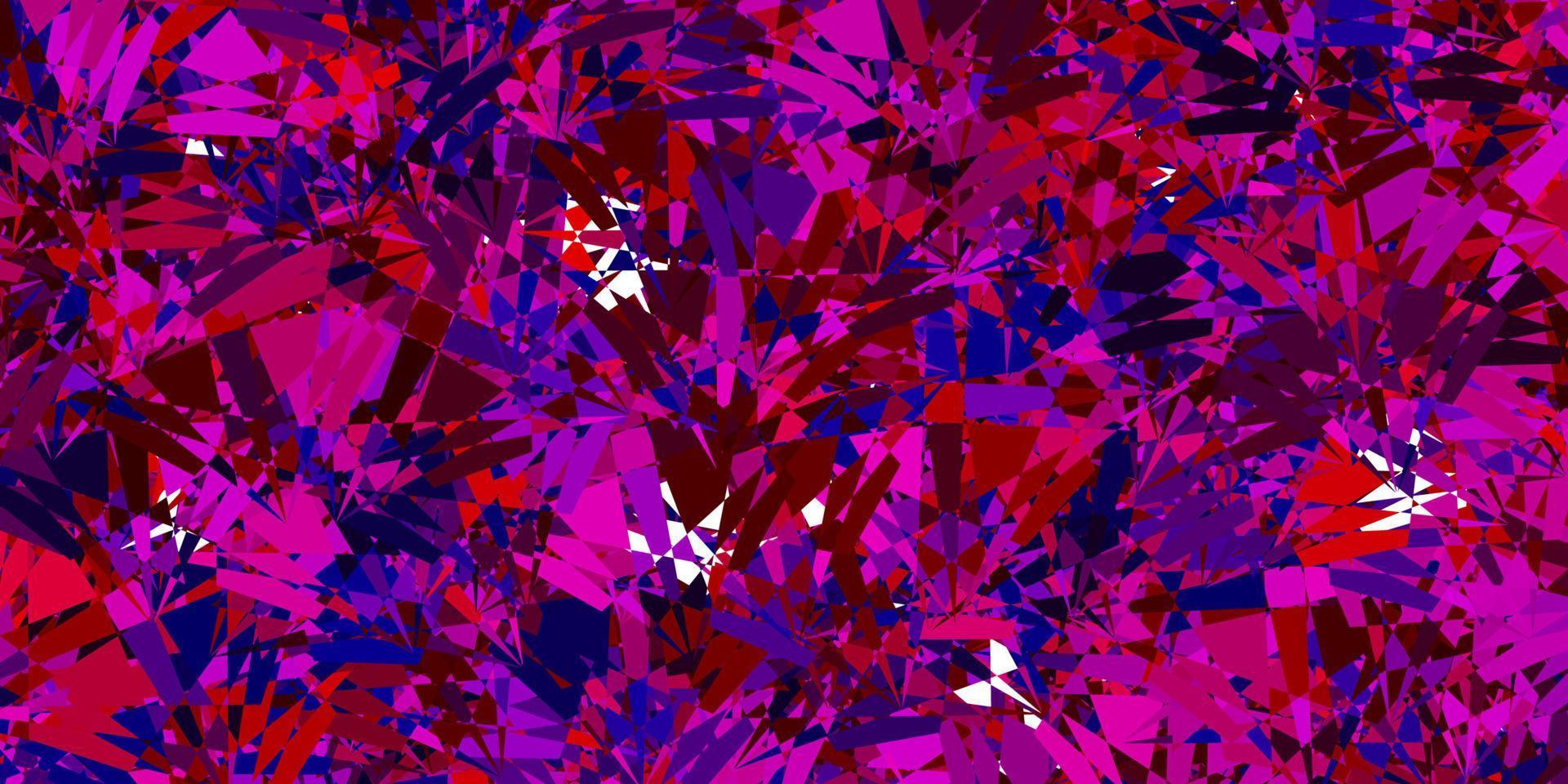 mörkblå, röd vektorbakgrund med trianglar. vektor