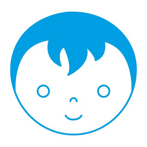 tecknad pojke ansikte ikon vektor