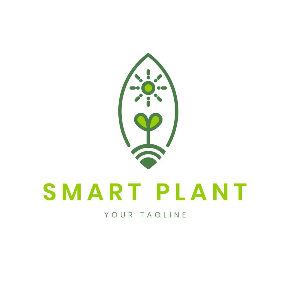 smart växtlogotypdesign, jordbrukslogotyp för alla företag. vektor