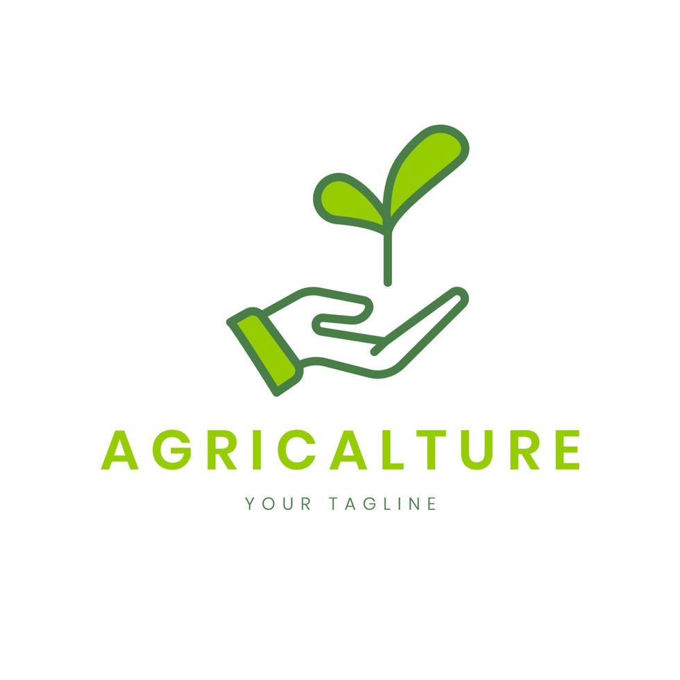 Landwirtschaftslogodesign, Landwirtschaftslogo für alle Unternehmen. vektor