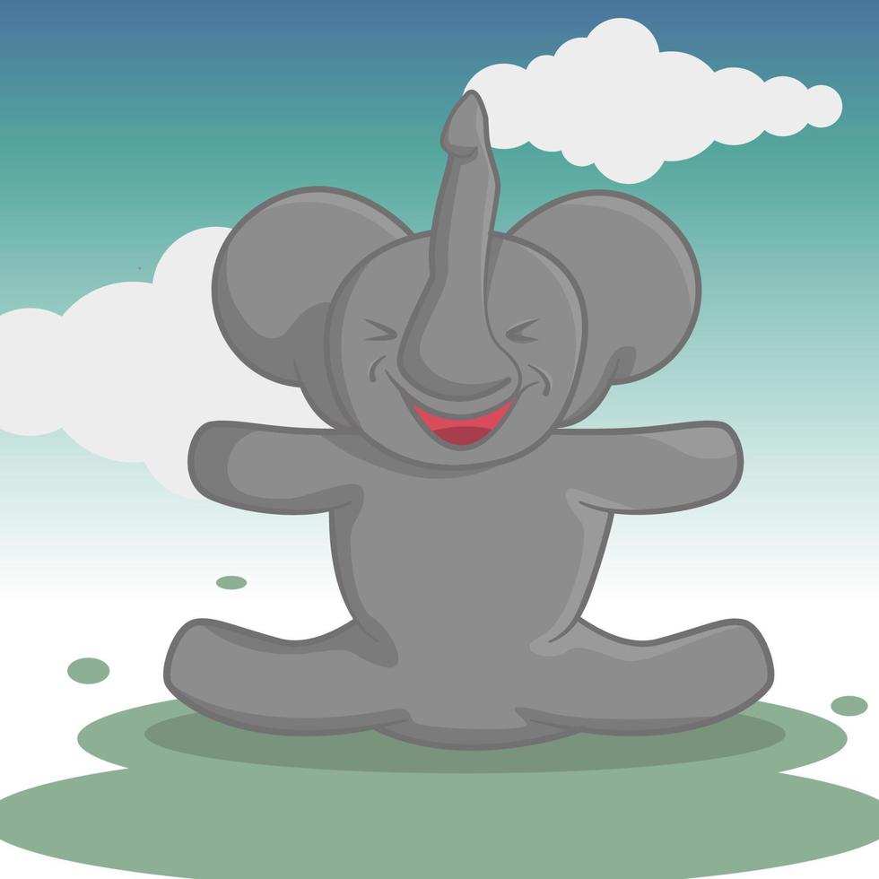 Abbildung Vektor Elefant Charakter gut für Kinder Produkt