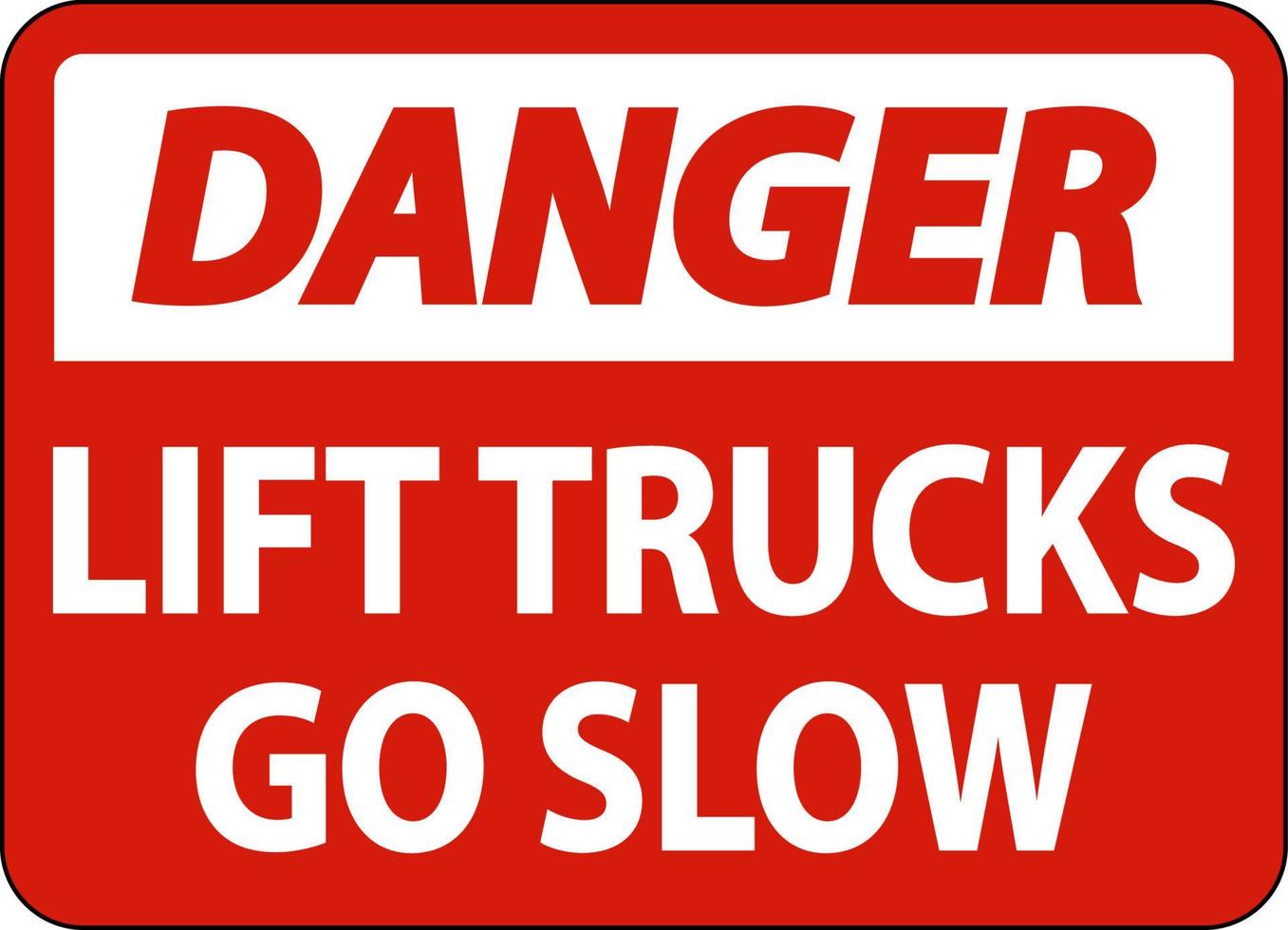 fara lastbilar gå långsamt tecken på vit bakgrund vektor