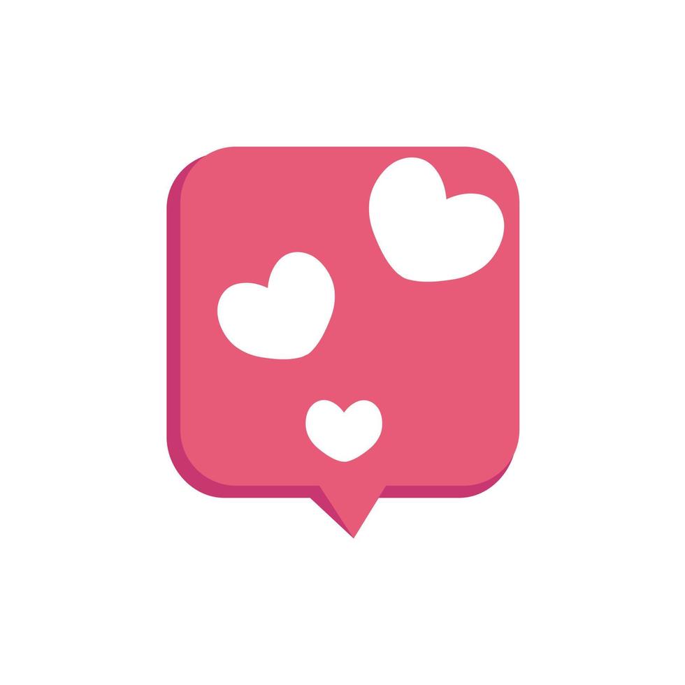 vektor illustration av hjärtat inuti bubbla chatt ikonen. röd pratbubbla med hjärta. glad alla hjärtans dag, enkel kärlek ikon symbol. gratulationskort design för webb, e-post, sociala medier, banner.