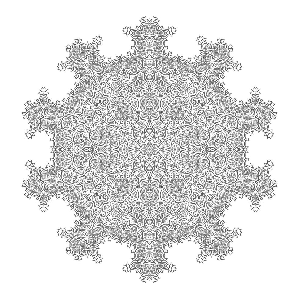 schöner Linienkunst-Mandala-Vektor für Design vektor