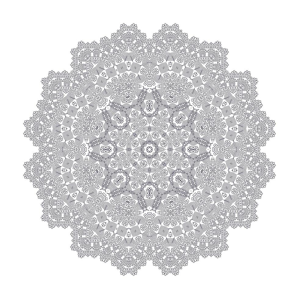 schönes Linienkunst-Mandala-Design vektor