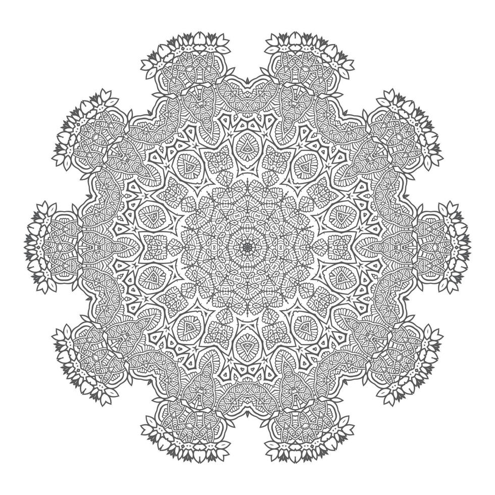 vacker linjekonst mandala design vektor