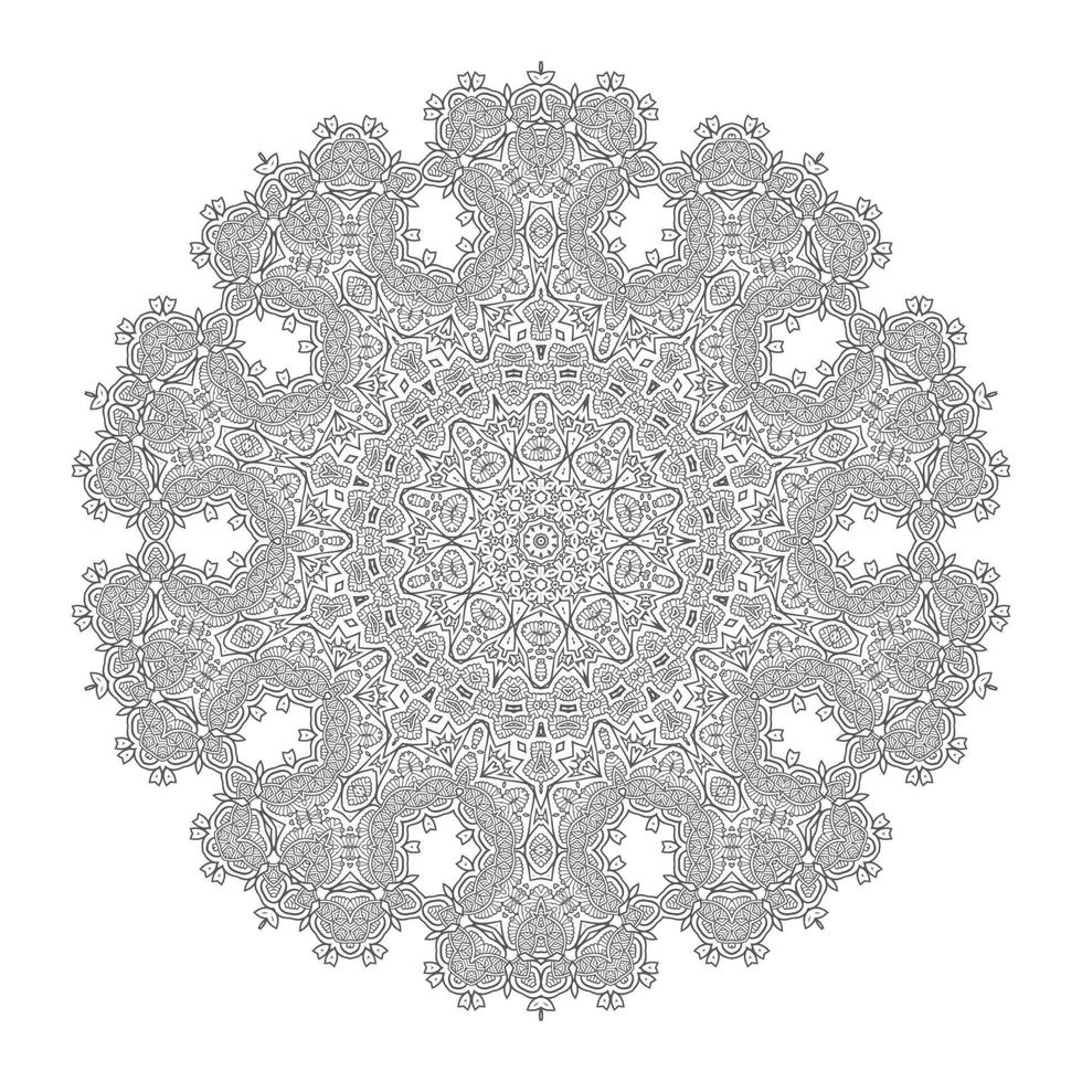 schöner Linienkunst-Mandala-Vektor für Design vektor