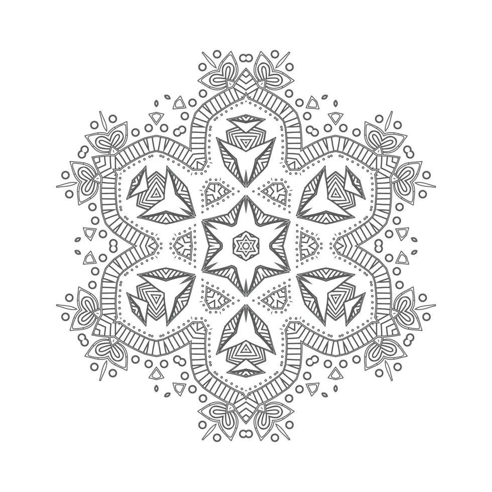 elegant linjekonst mandala vektor för design