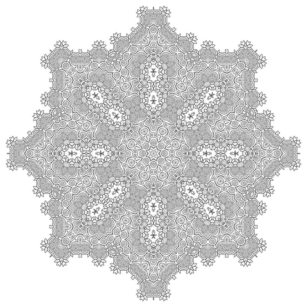 schönes Linienkunst-Mandala-Design vektor