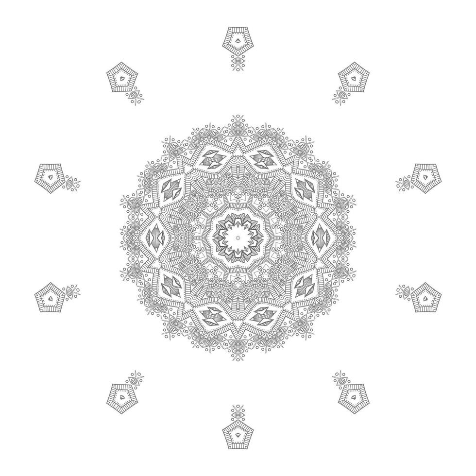 schöner Linienkunst-Mandala-Vektor für Design vektor