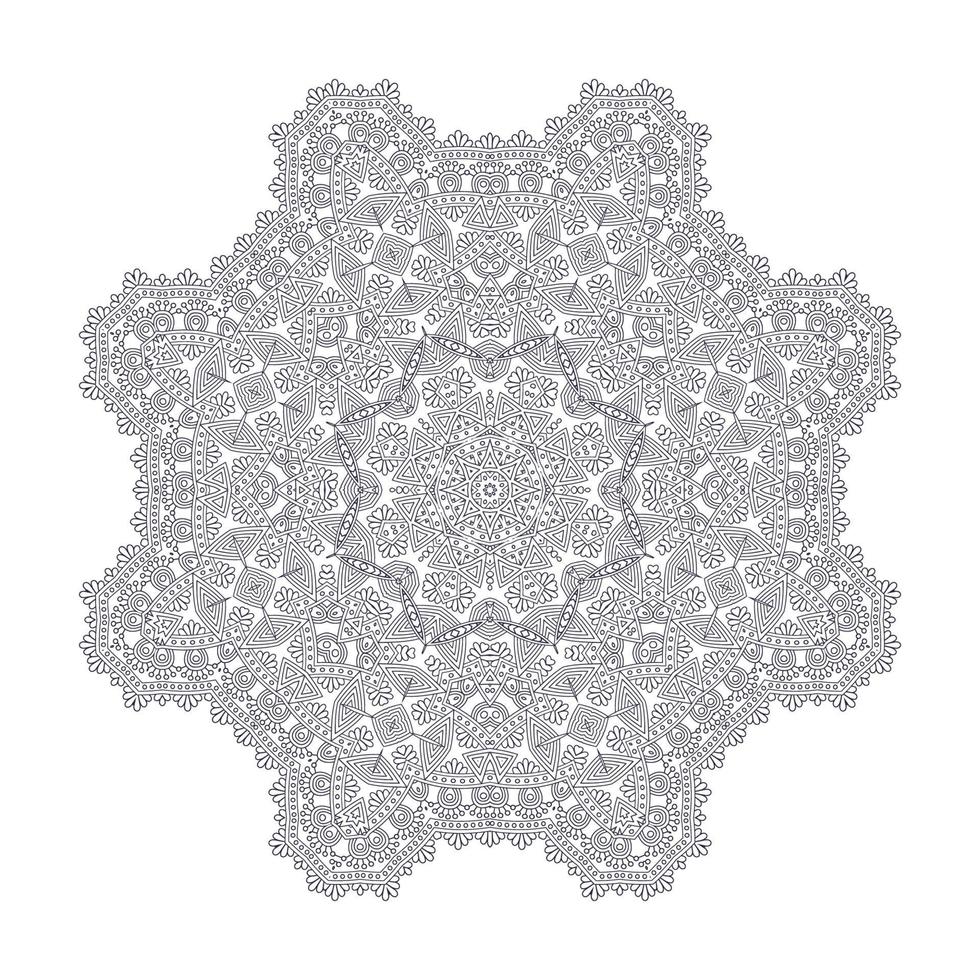 schöne Linie Kunst-Mandala-Vektor vektor