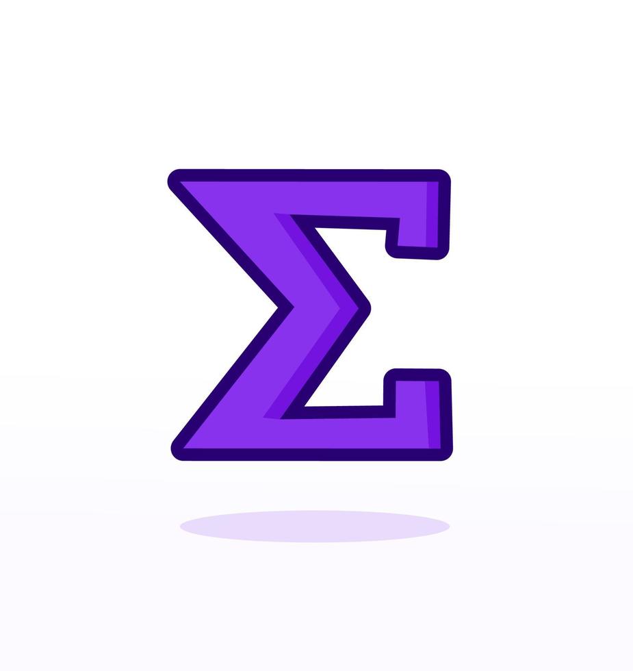 Sigma mathematisches Symbol für Statistiken und griechisches Symbolzeichenalphabet vektor
