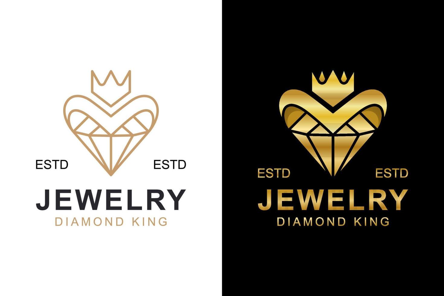 Luxus-Gold-Diamant-Logo. kreativer Diamant mit Kronenlogo kann Schmuckgeschäft verwendet werden vektor