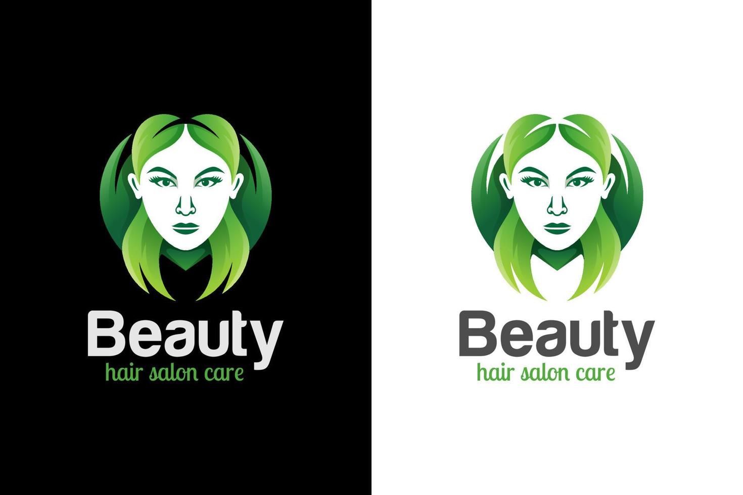 natur skönhet kvinna med löv logotyp. feminin logotyp kan användas spa, salong, skönhetsvård, kosmetika, etc vektor