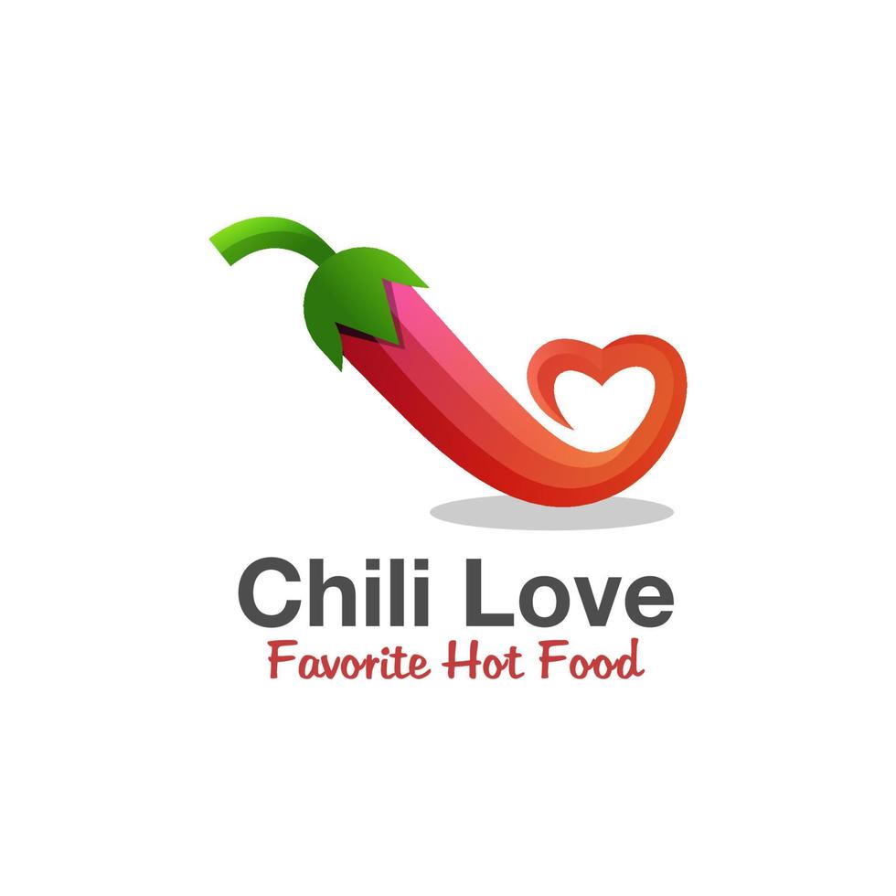 Hot Chili kombinierte Liebe wie würziges Vektordesign. würziges Essen im mexikanischen Stil. für würziges essen business restaurant logo design vektor