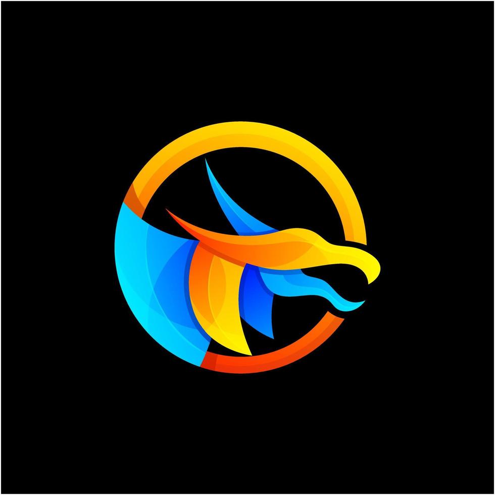 dragon gradient logotyp design vektor