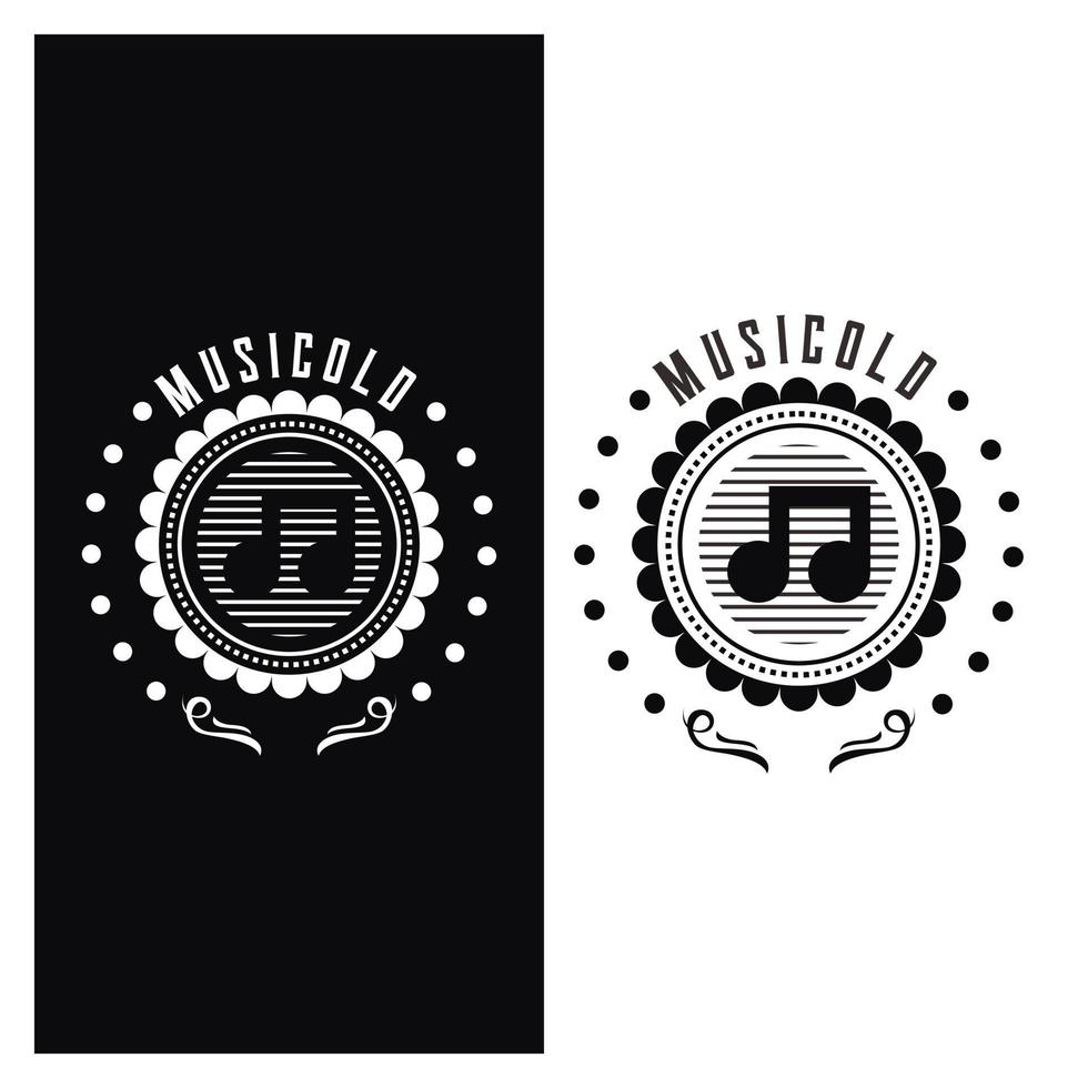 Logo-Design-Vektor für alte Musik vektor