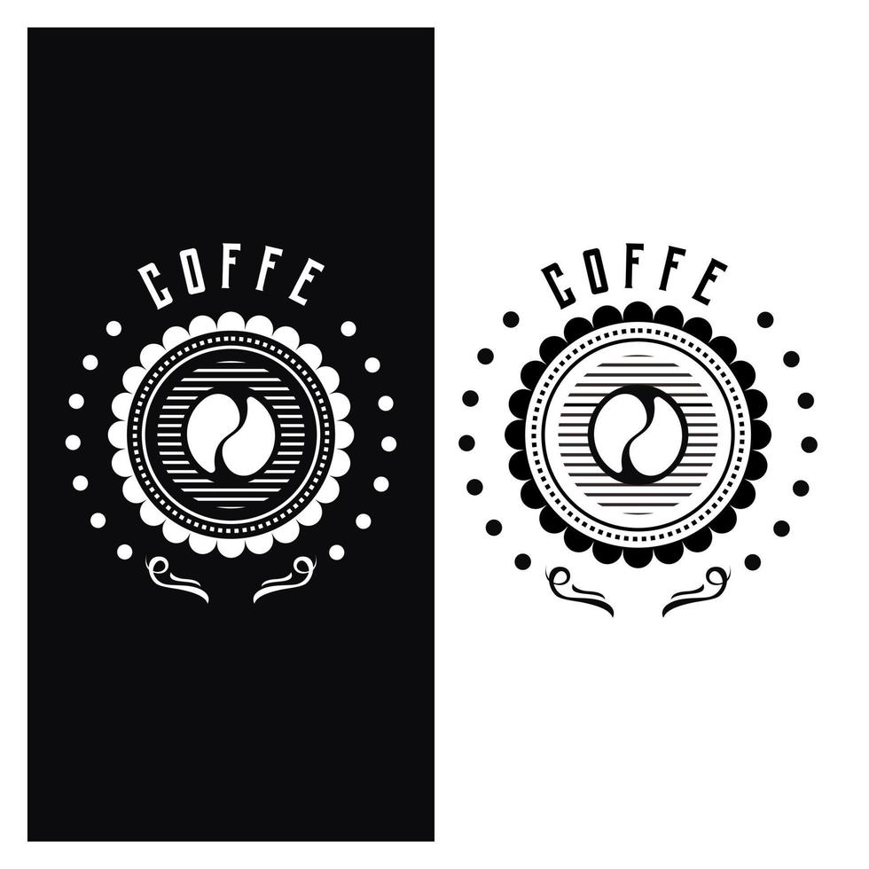 kaffeböna logotyp design vektor