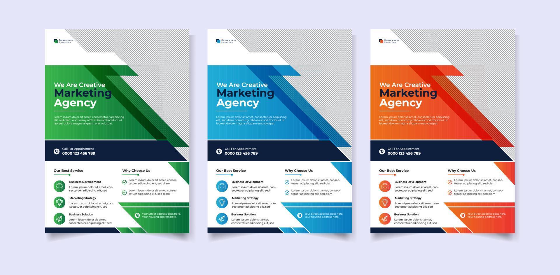 Kreative digitale Marketingagentur A4-Flyer-Vorlage vektor