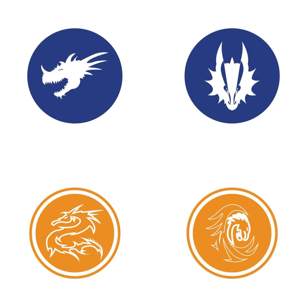 Drachen-Logo-Kreis-Hintergrund-Vektor-Symbol-Illustration-Design-Vorlage vektor