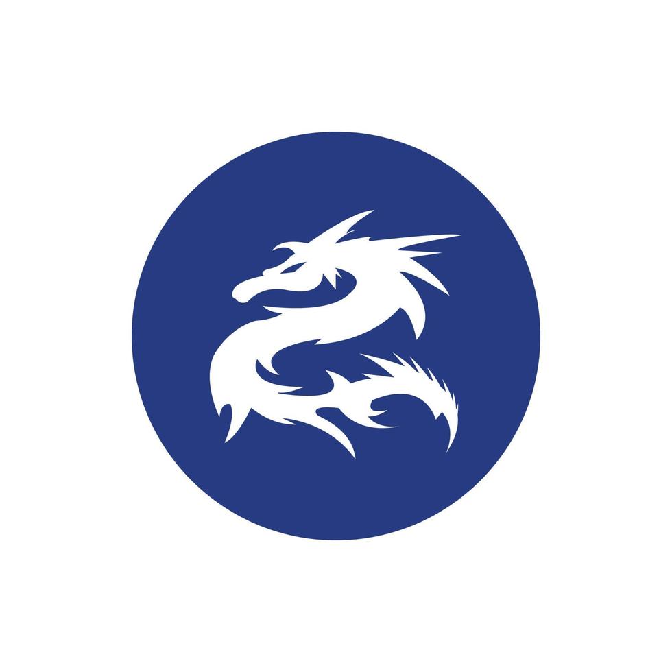 Drachen-Logo-Kreis-Hintergrund-Vektor-Symbol-Illustration-Design-Vorlage vektor