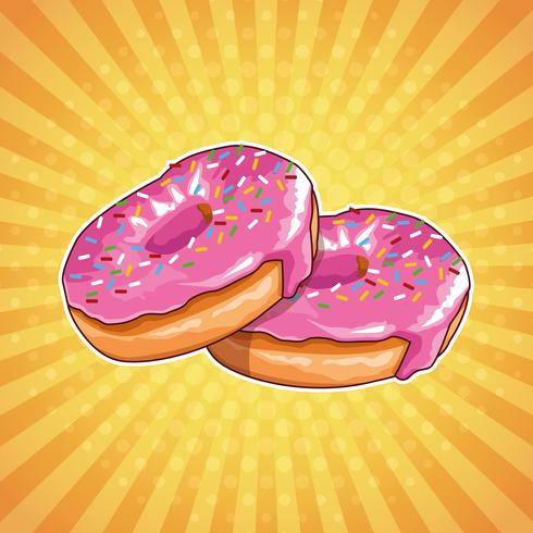 Donuts Pop-Art-Cartoon vektor