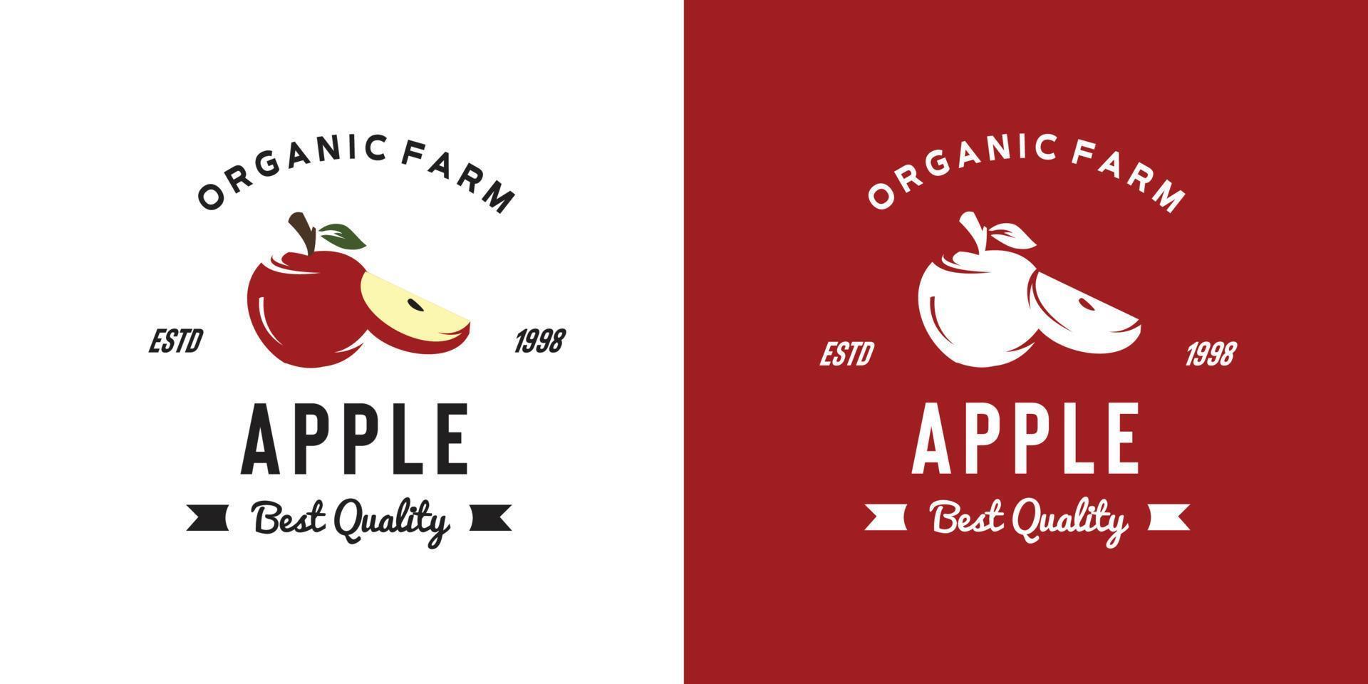 Vintage Apfelfrucht-Logoillustration passend für Obstladen und Obstbauernhof vektor