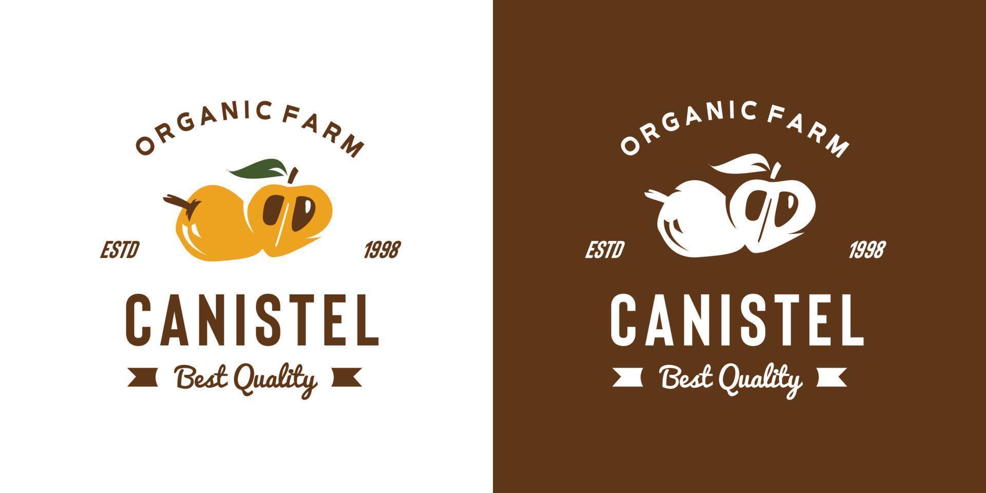 vintage canistel frukt logotyp illustration lämplig för frukt butik och frukt gård vektor