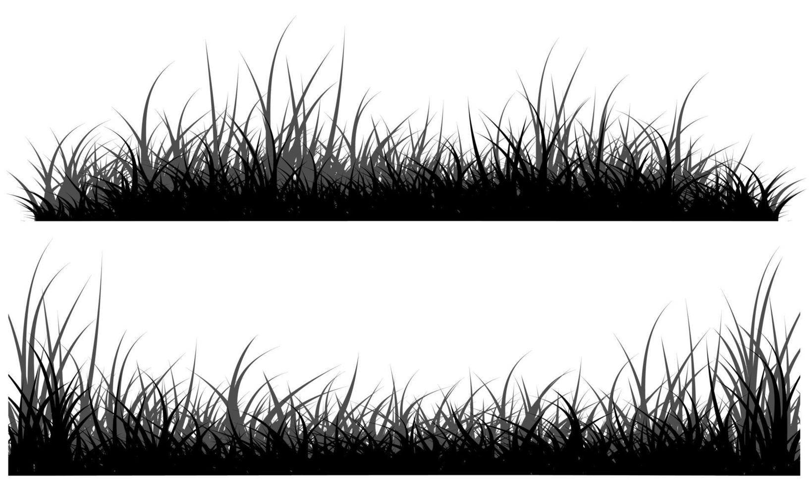 Gras Schwarz-Weiß-Silhouette vektor