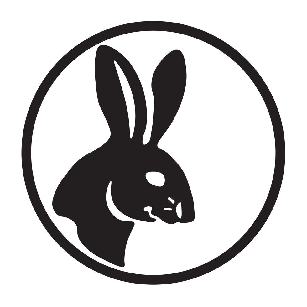 Hasenkopf-Symbol im Kreis für Community-Logo, Firmenlogo, Hintergrundbild und mehr vektor
