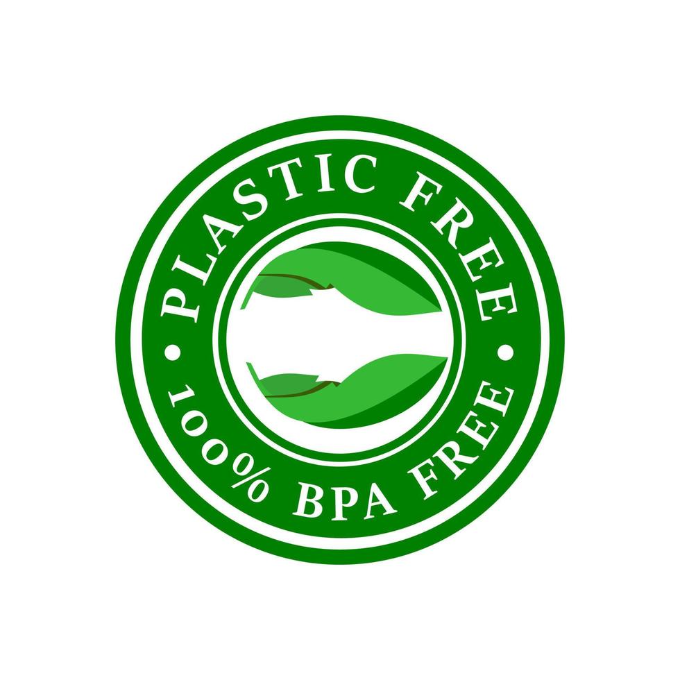 plastikfreie logo-vorlagenillustration. geeignet für Produktetikett vektor