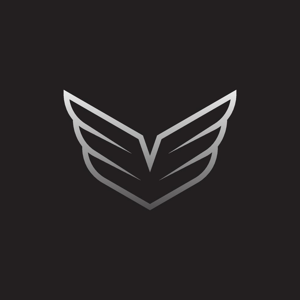 Flügel silbernes Emblem vektor