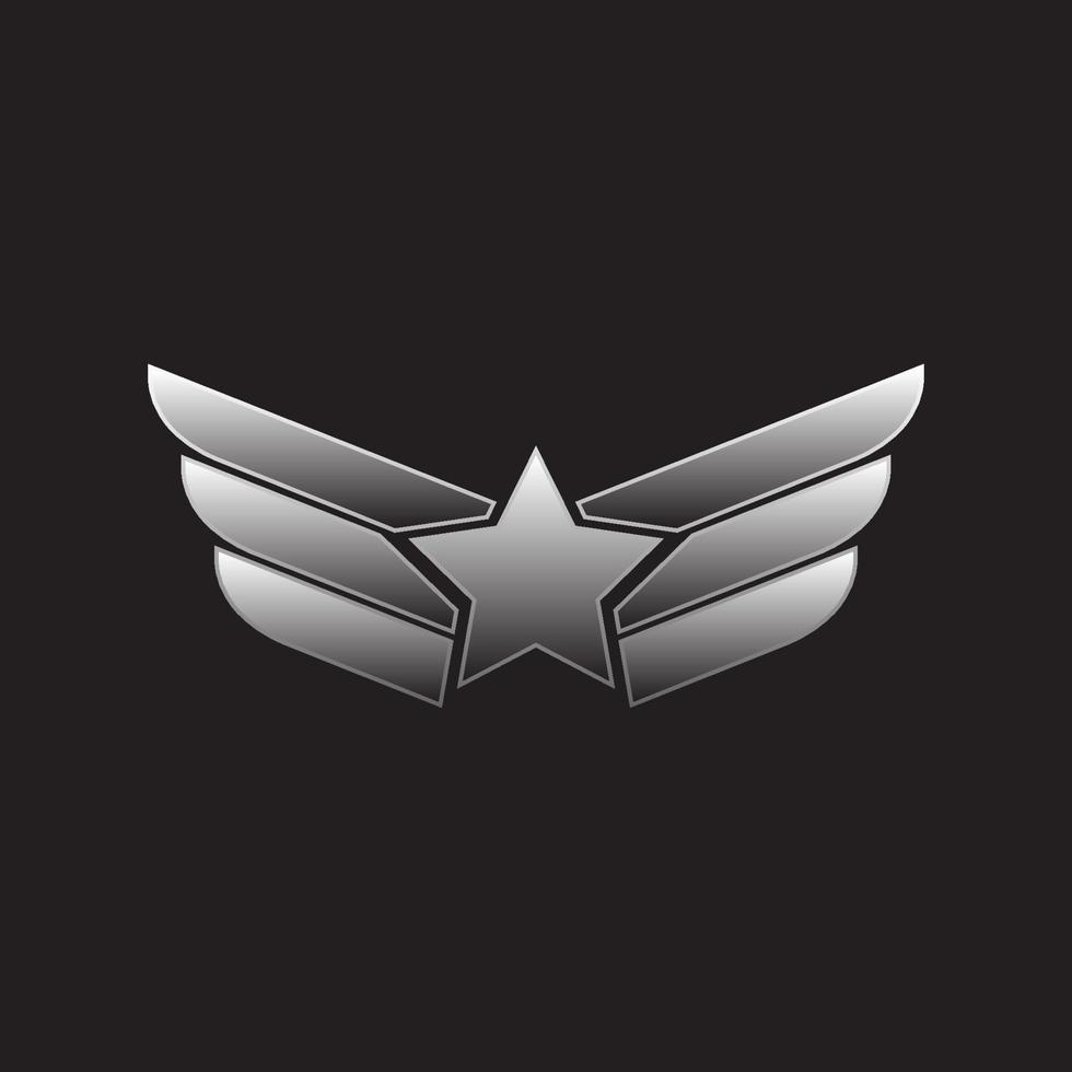 vingar silver emblem vektor