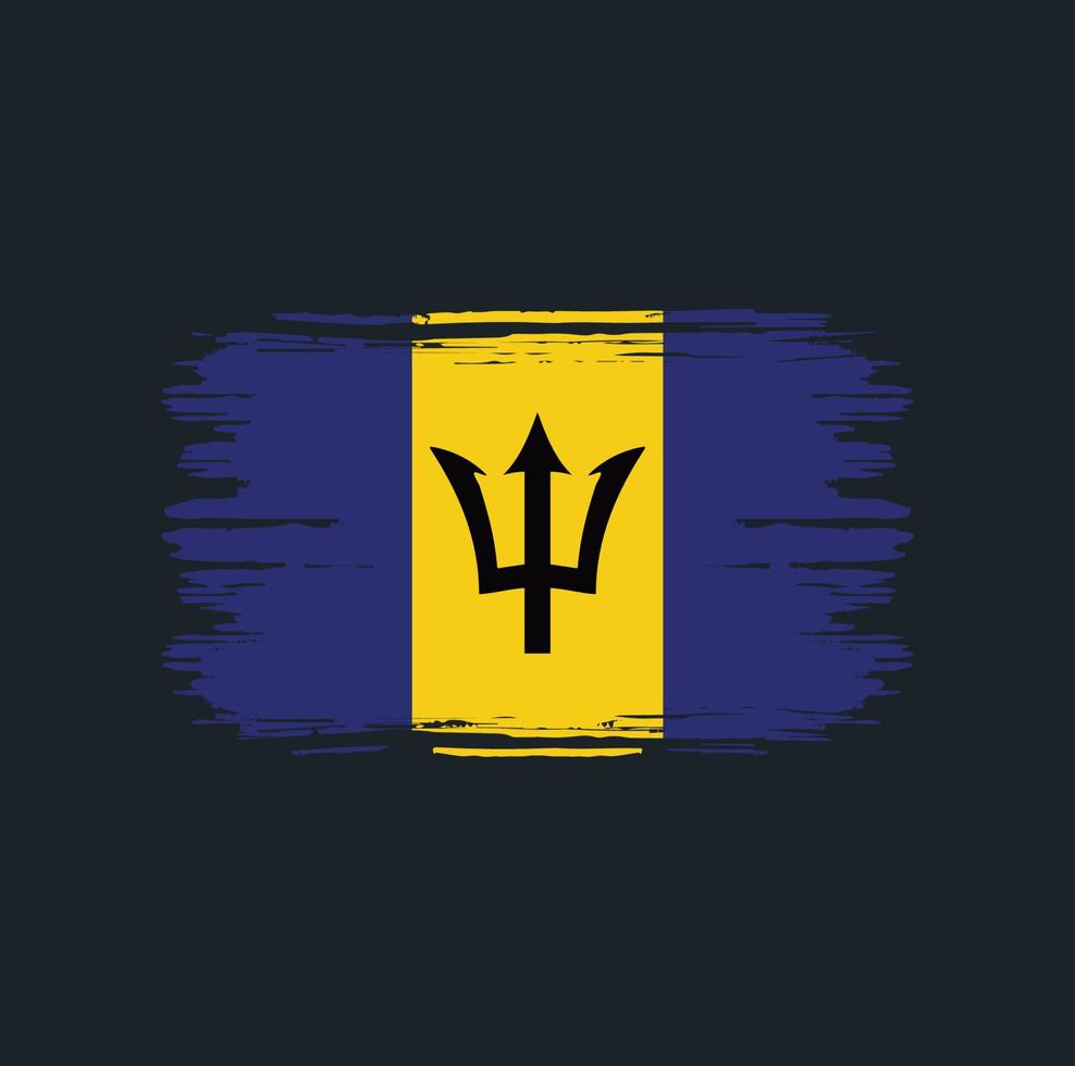 Barbados-Flaggenbürste. Nationalflagge vektor