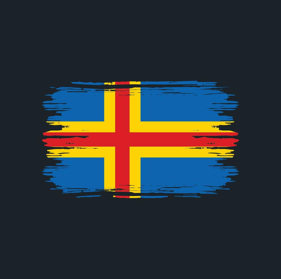 ålandsöarnas flaggborste. National flagga vektor