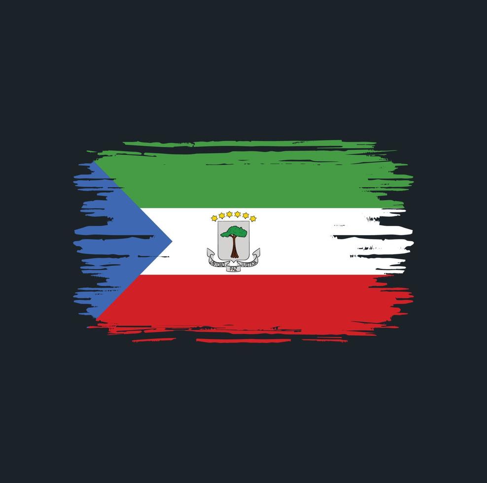 äquatorialguinea-flaggenpinsel. Nationalflagge vektor