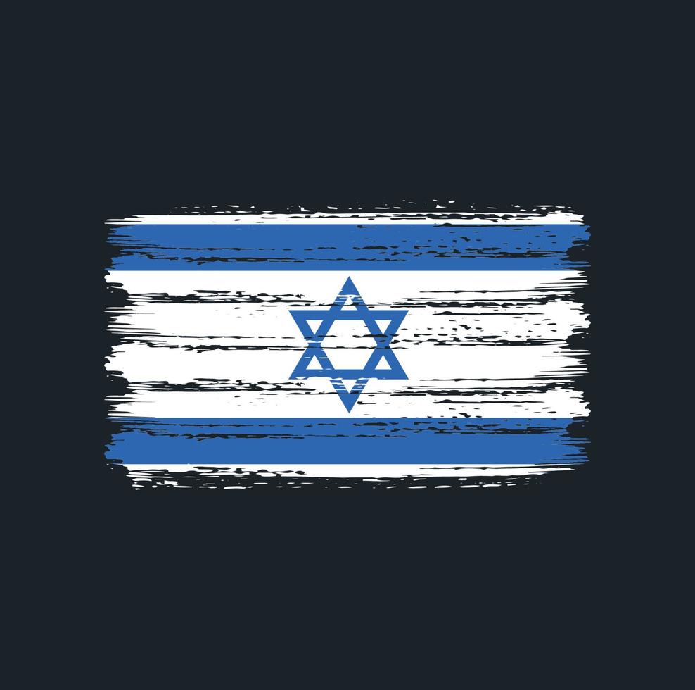 Pinselstriche der israelischen Flagge. Nationalflagge vektor