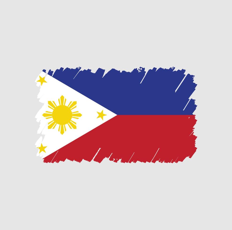 Filippinerna flagga borste vektor