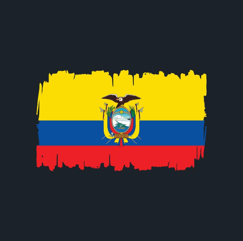 ecuador flag pinselstriche. Nationalflagge vektor