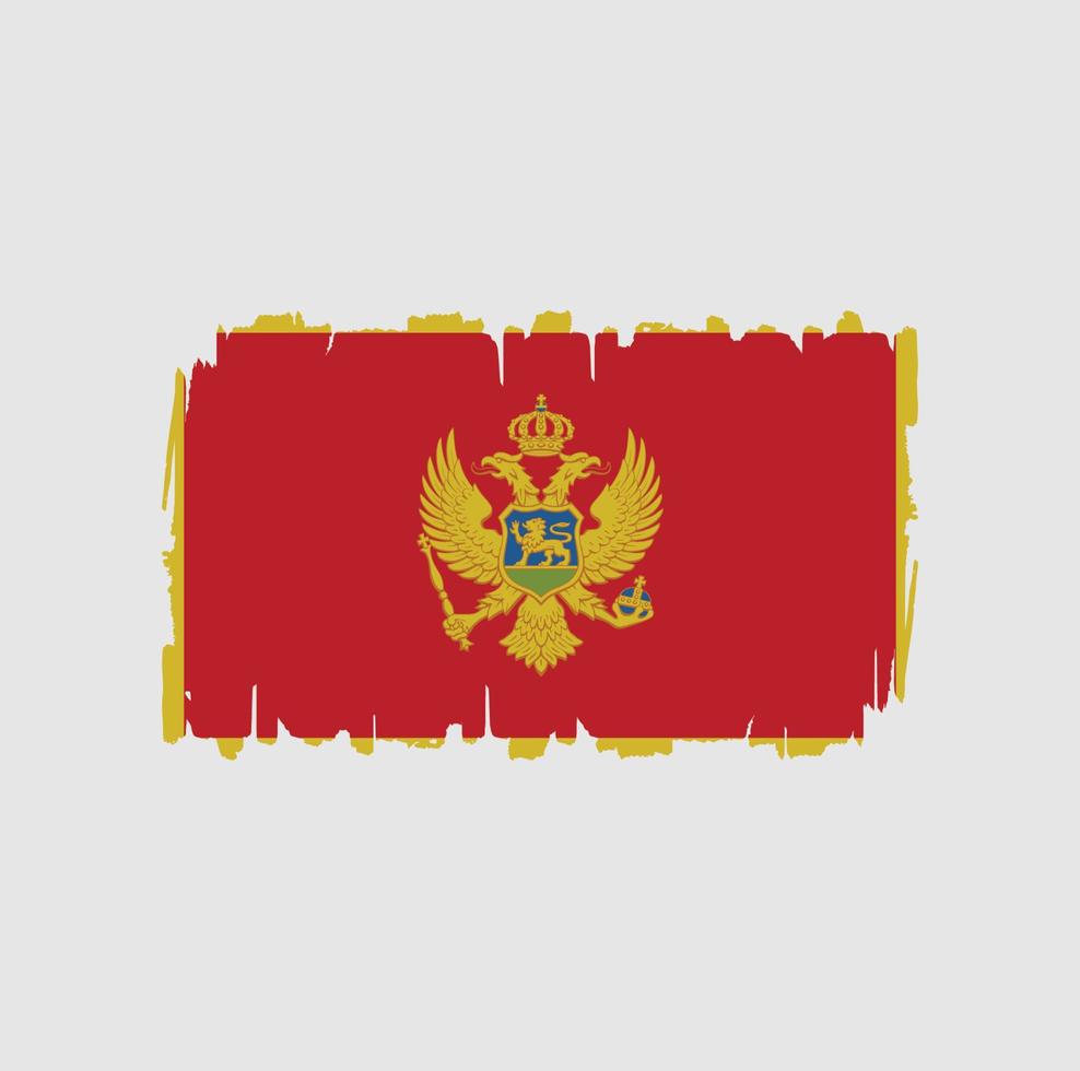 montenegro flagga penseldrag. National flagga vektor